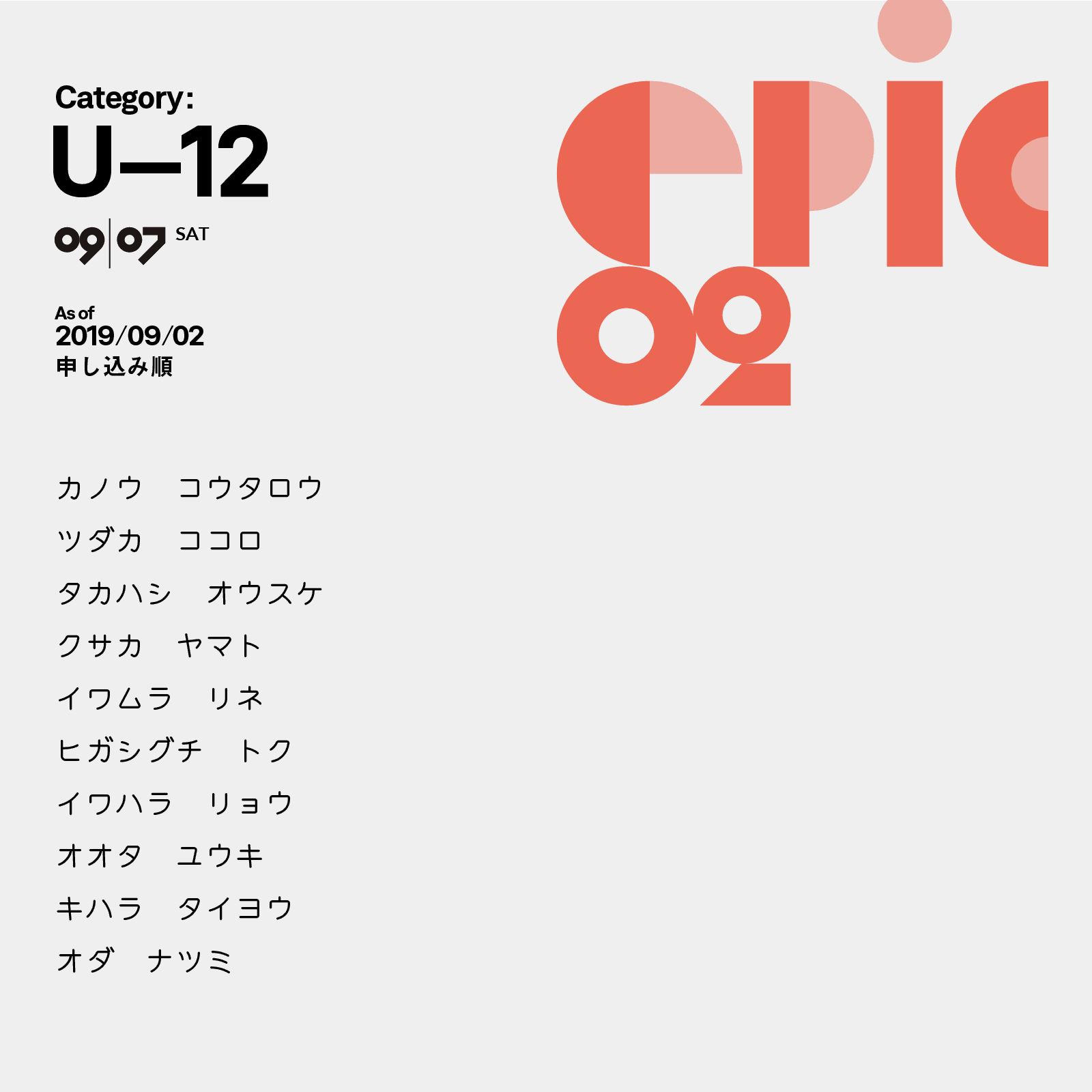 U-12参加者リスト